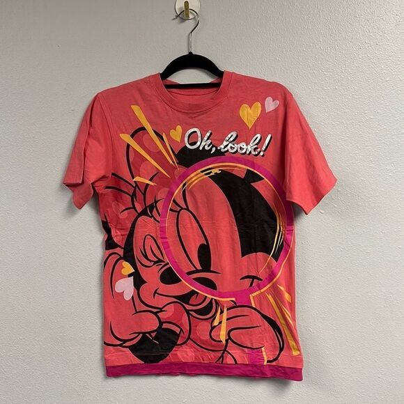 Women's Pink Disney Minnie Mouse Print Short Sleeve‎ T-Shirt Size Small - Picture 1 of 6